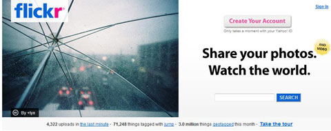 Flickr Homepage Screenshot