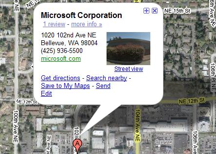 Microsoft Google Maps